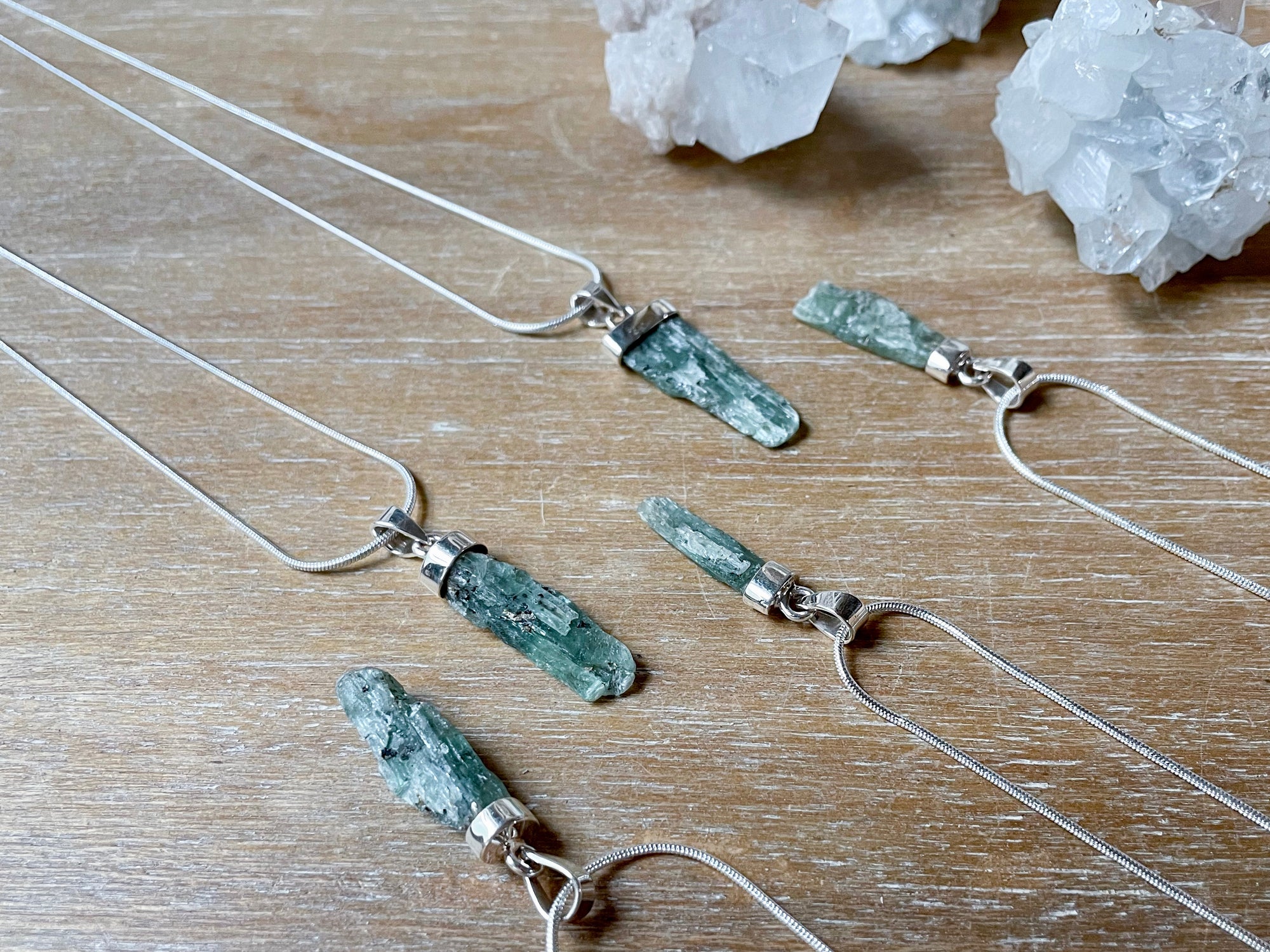 Green Kyanite Sterling Silver Necklace