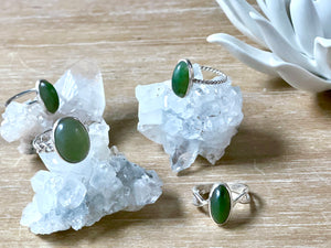 Nephrite Jade Sterling Ring