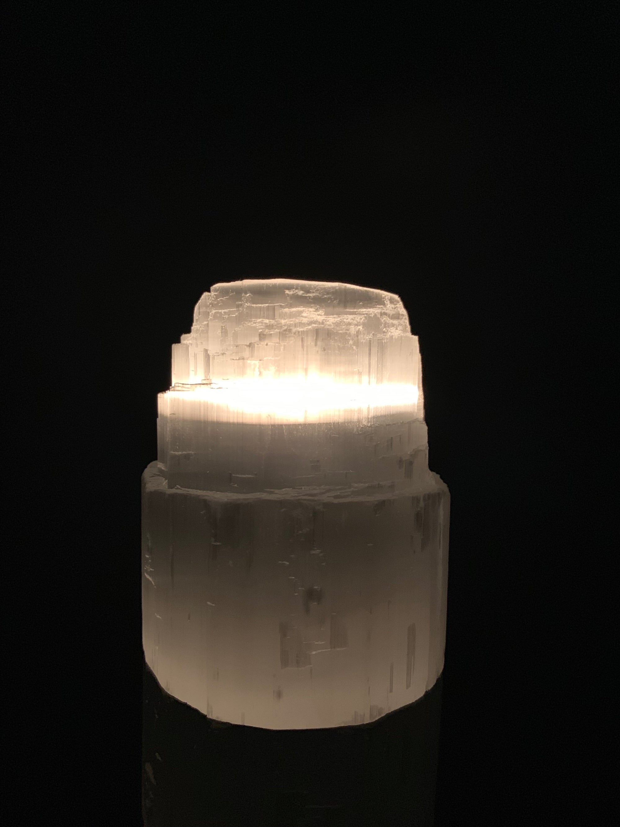 Selenite Mountain Tealight Candle Holder