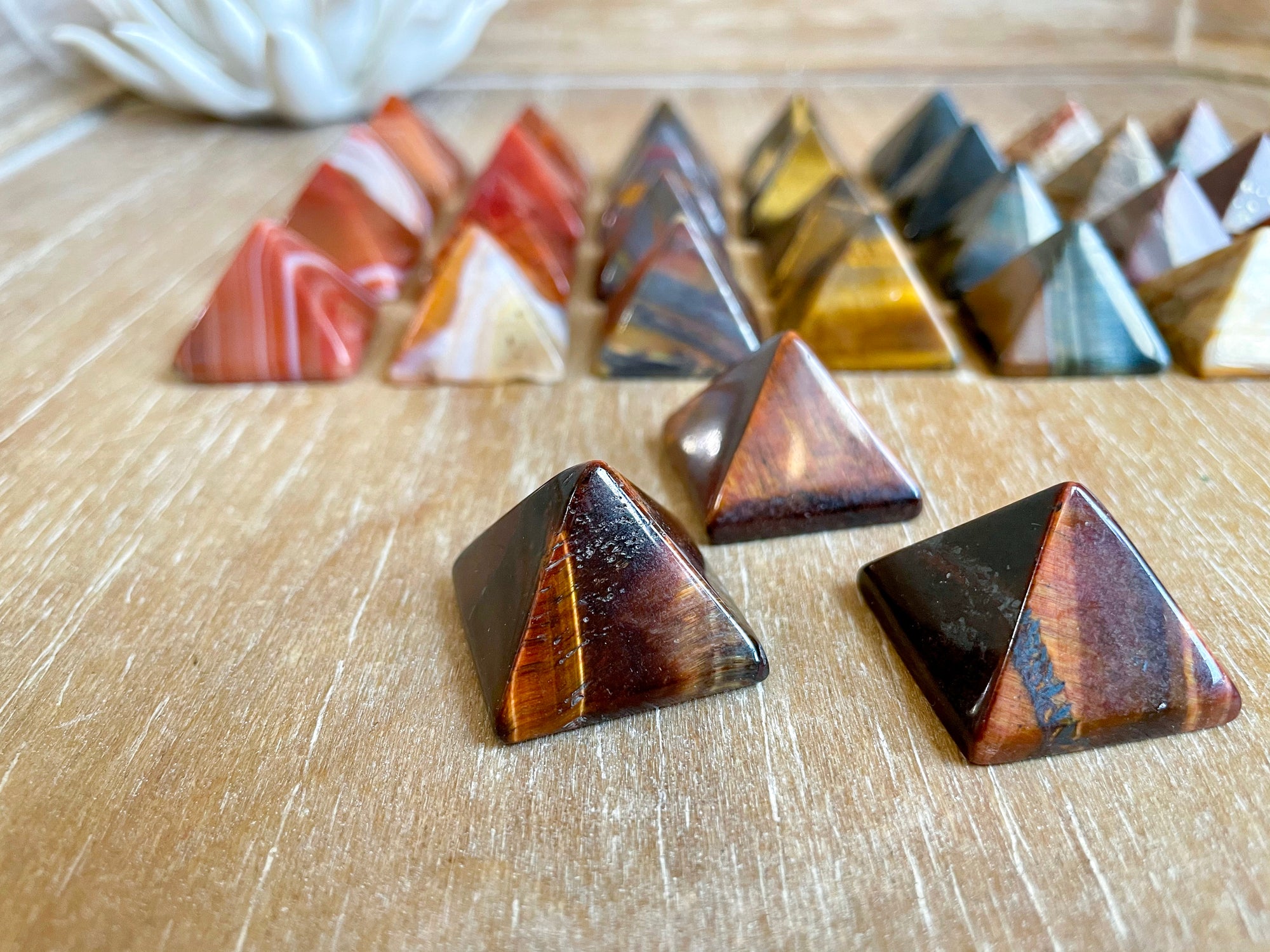 Crystal Pyramid || Mini - Red Tiger Eye