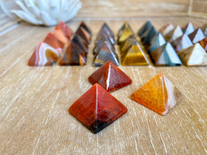 Crystal Pyramid || Mini - Snakeskin Fire Agate
