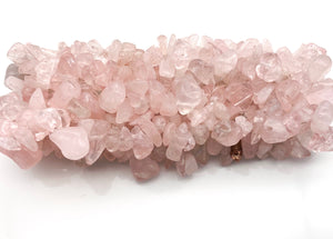 Crystal Chip Cuff Bracelet Rose Quartz