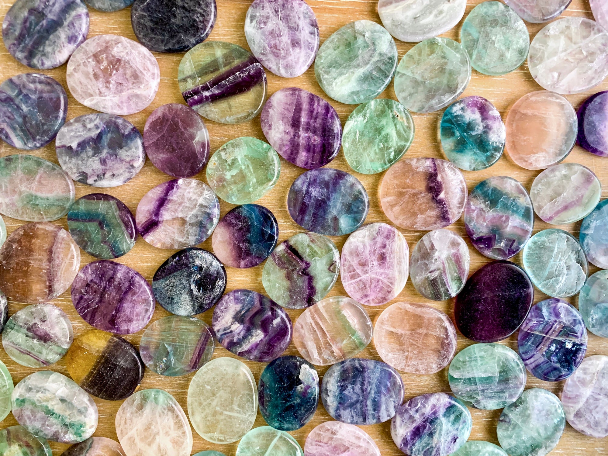 Fluorite Flat Palm Stone