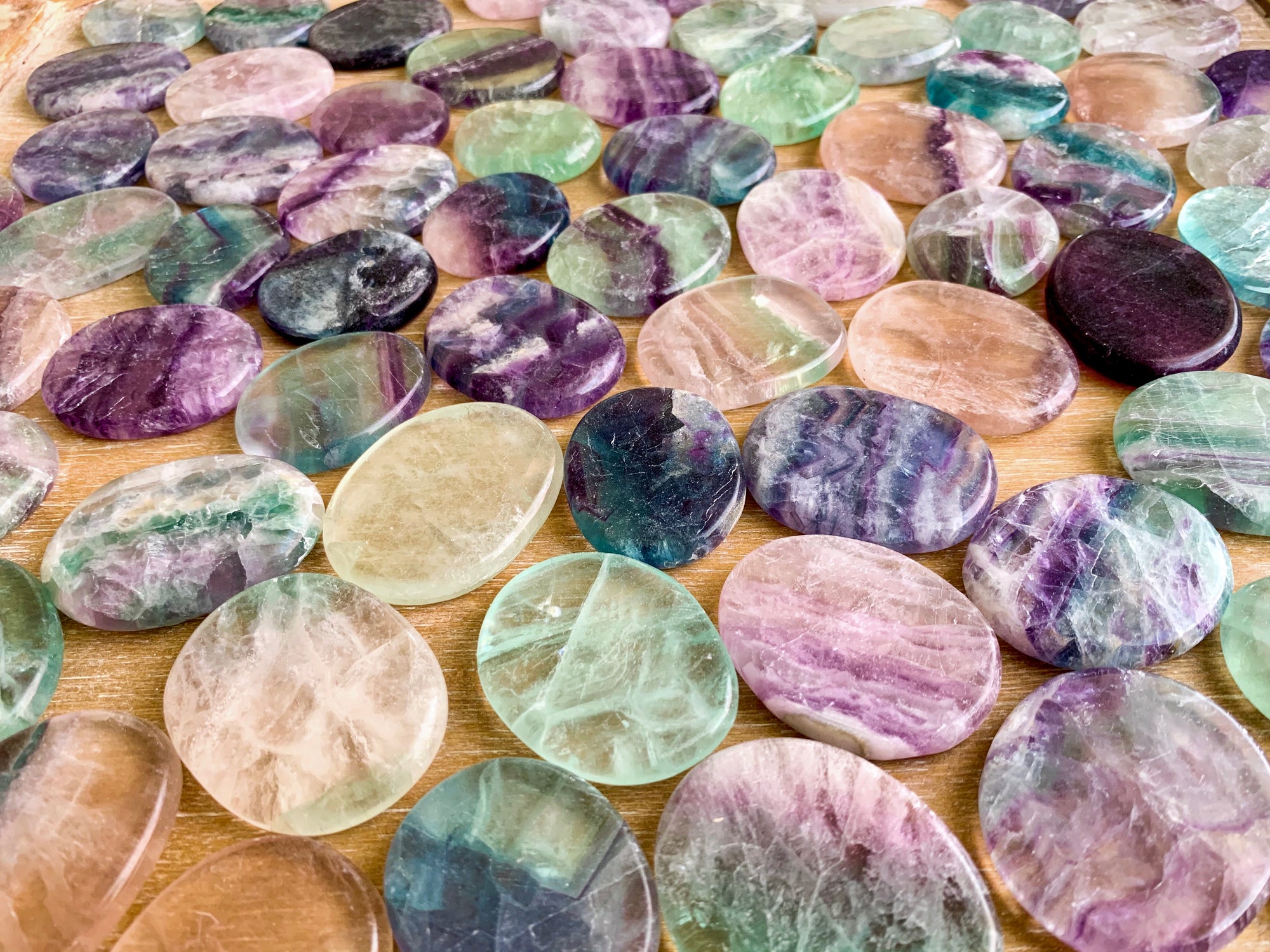 Fluorite Flat Palm Stone