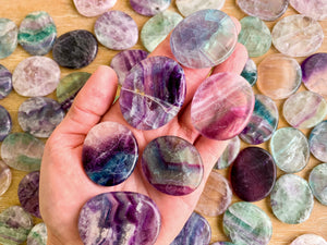 Fluorite Flat Palm Stone