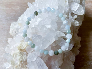 Burmese Jade & Moonstone Bracelet || Reiki Infused