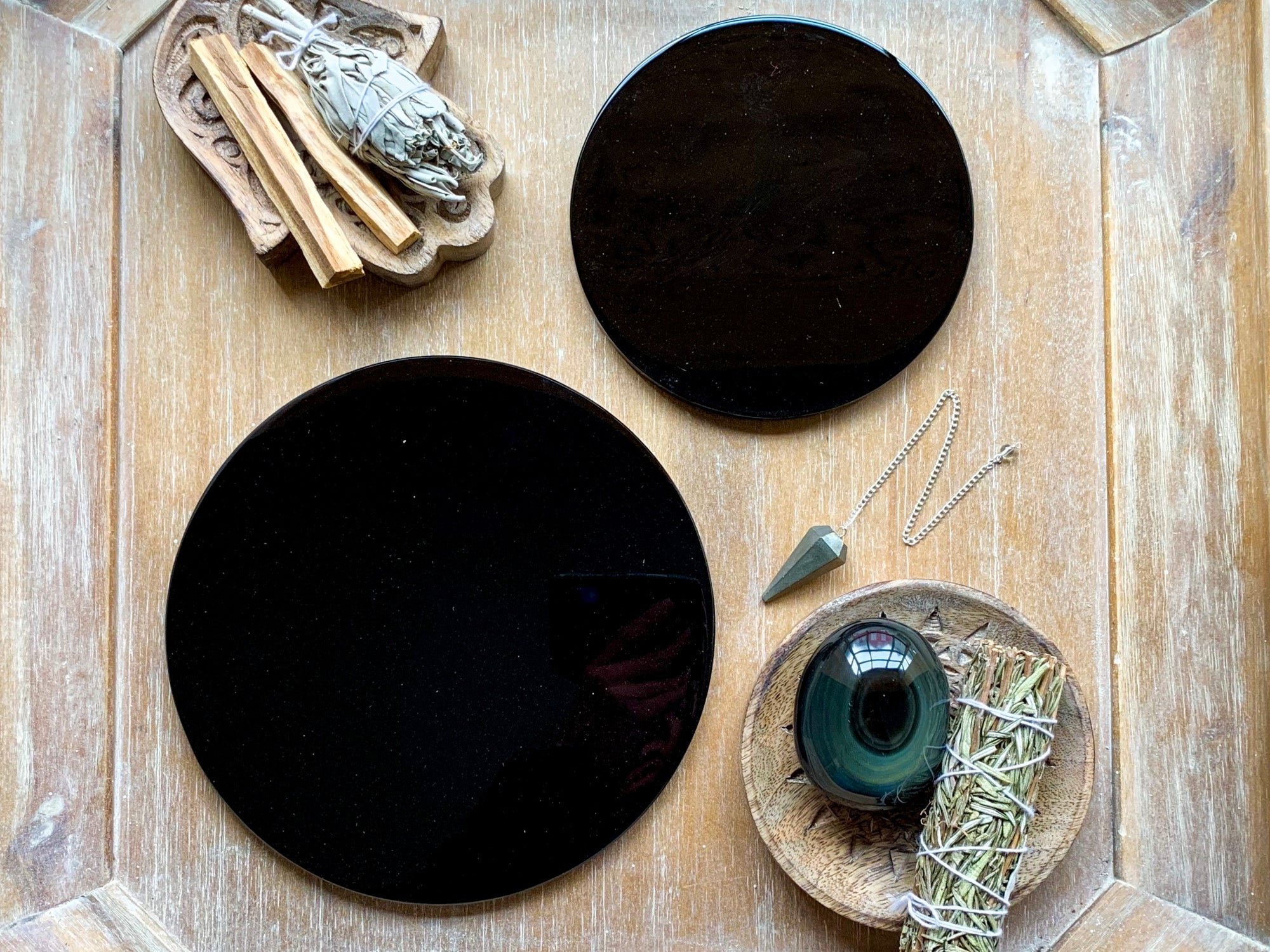 Black Obsidian Mirror