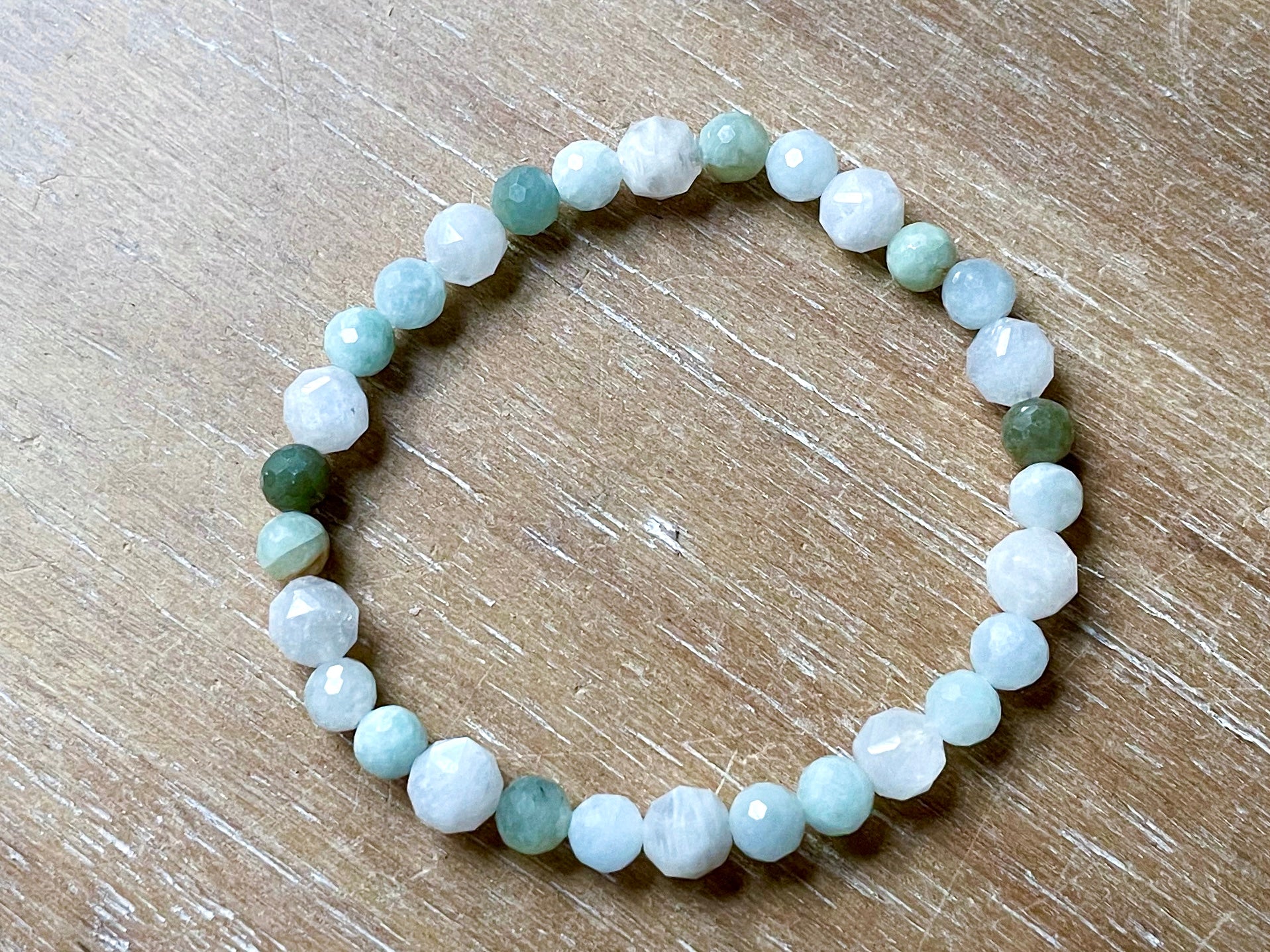 Burmese Jade & Moonstone Bracelet || Reiki Infused