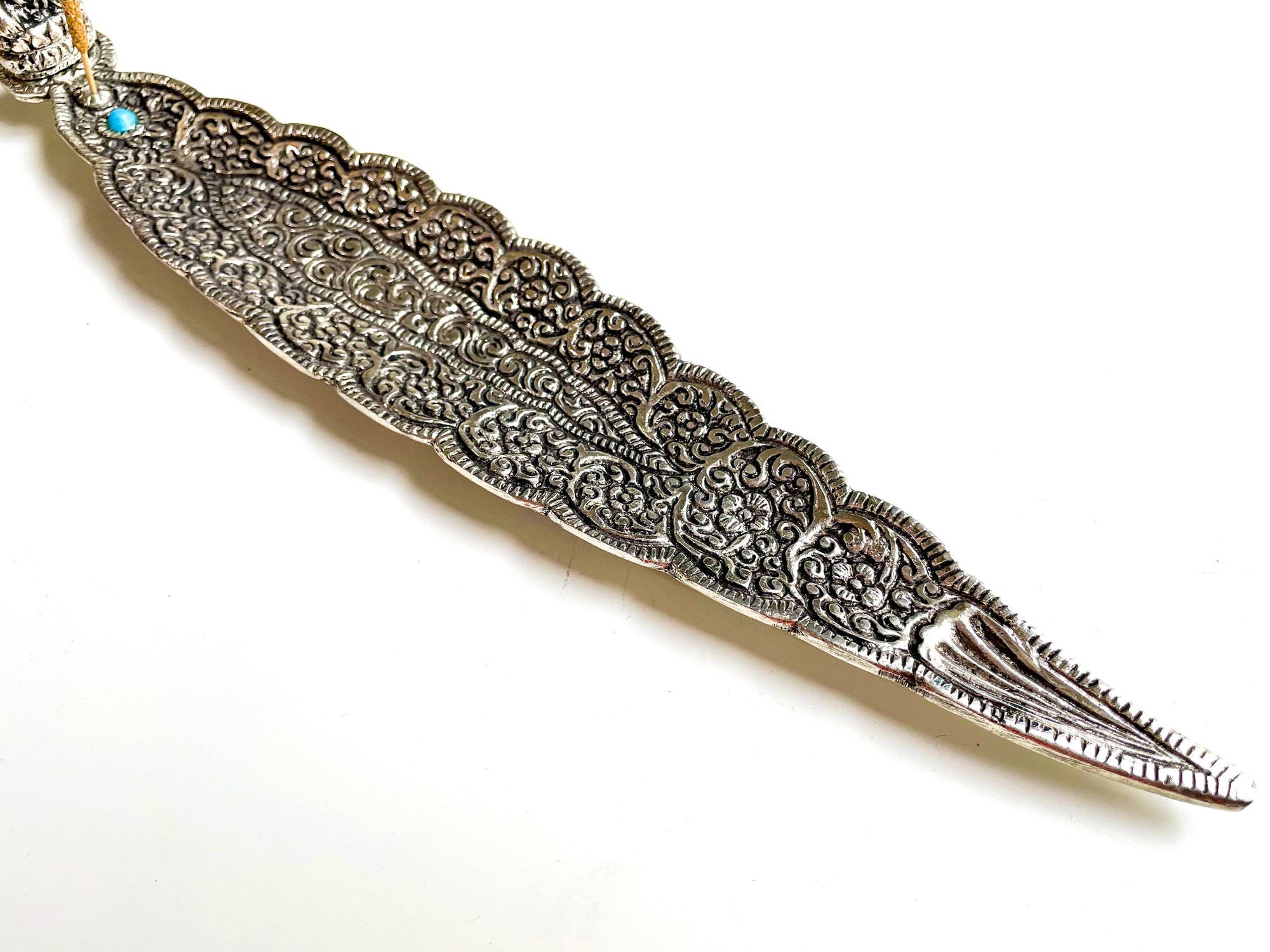 Metal Leaf Incense Stick & Cone Burner 12"