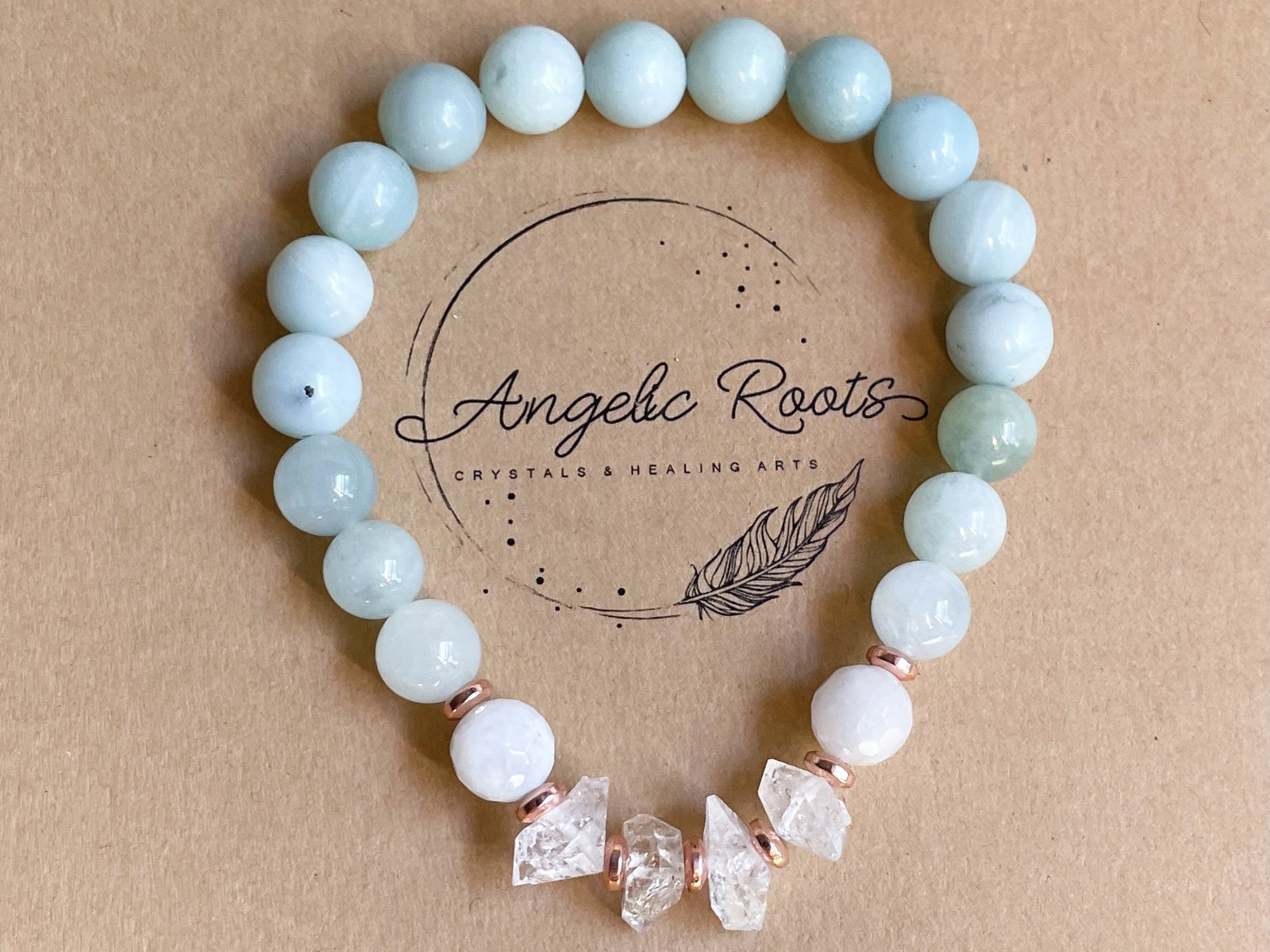 Amazonite, Rainbow Moonstone & Herkimer Diamond || Reiki Infused