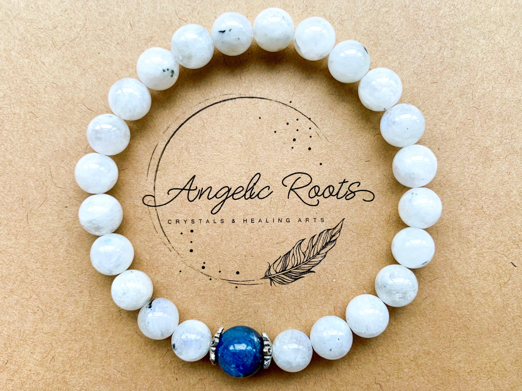 Moonstone & Kyanite Beaded Bracelet || Reiki Infused