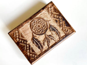 Dream Catcher Wood Box Carving