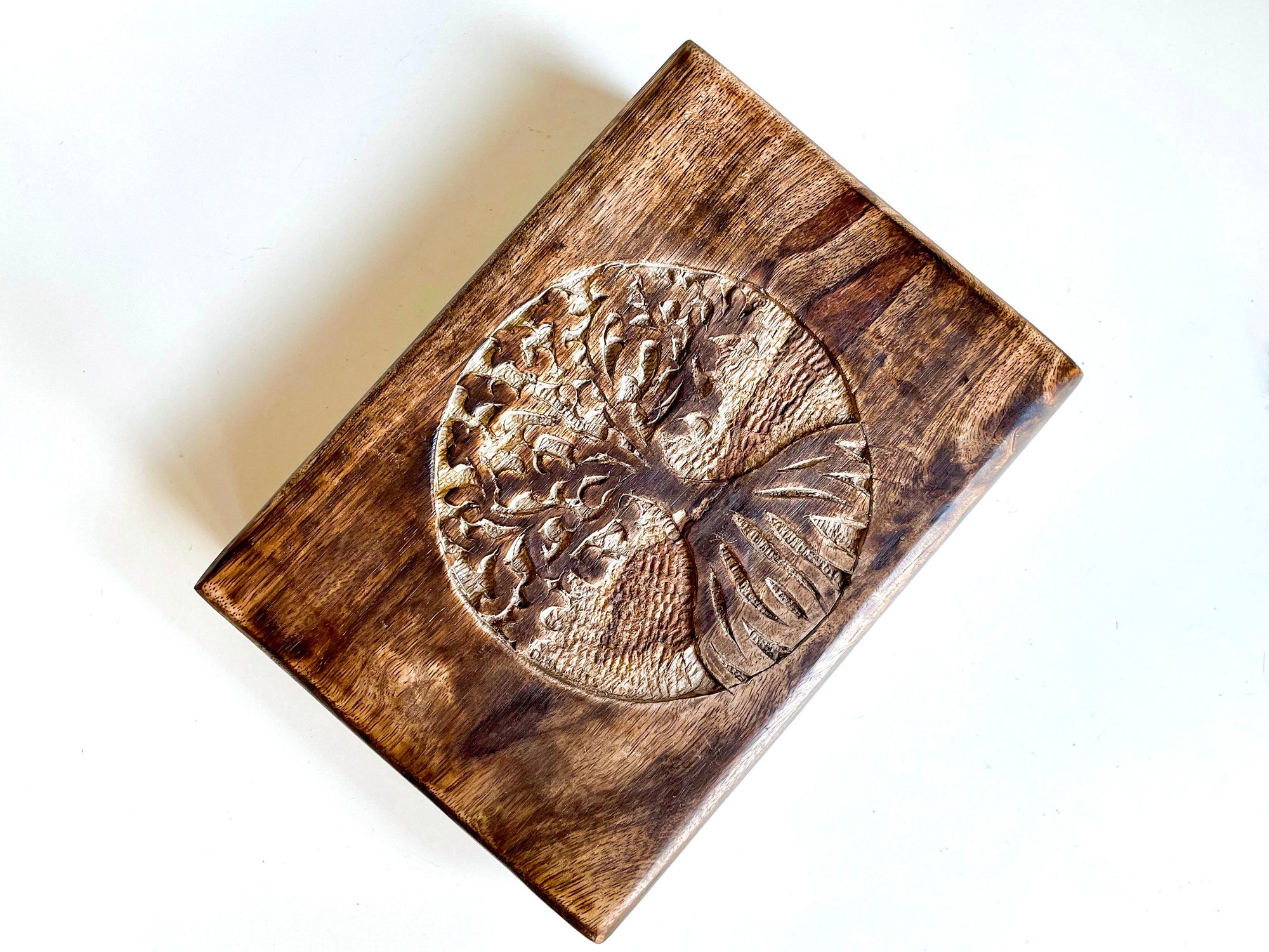 Tree of Life Wood Box Carving