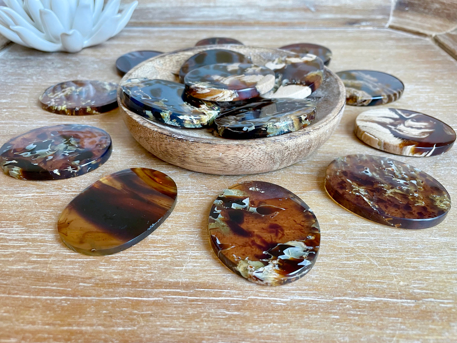 Amber Flat Palm Stone
