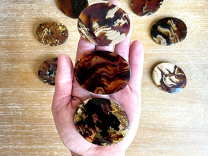 Amber Flat Palm Stone