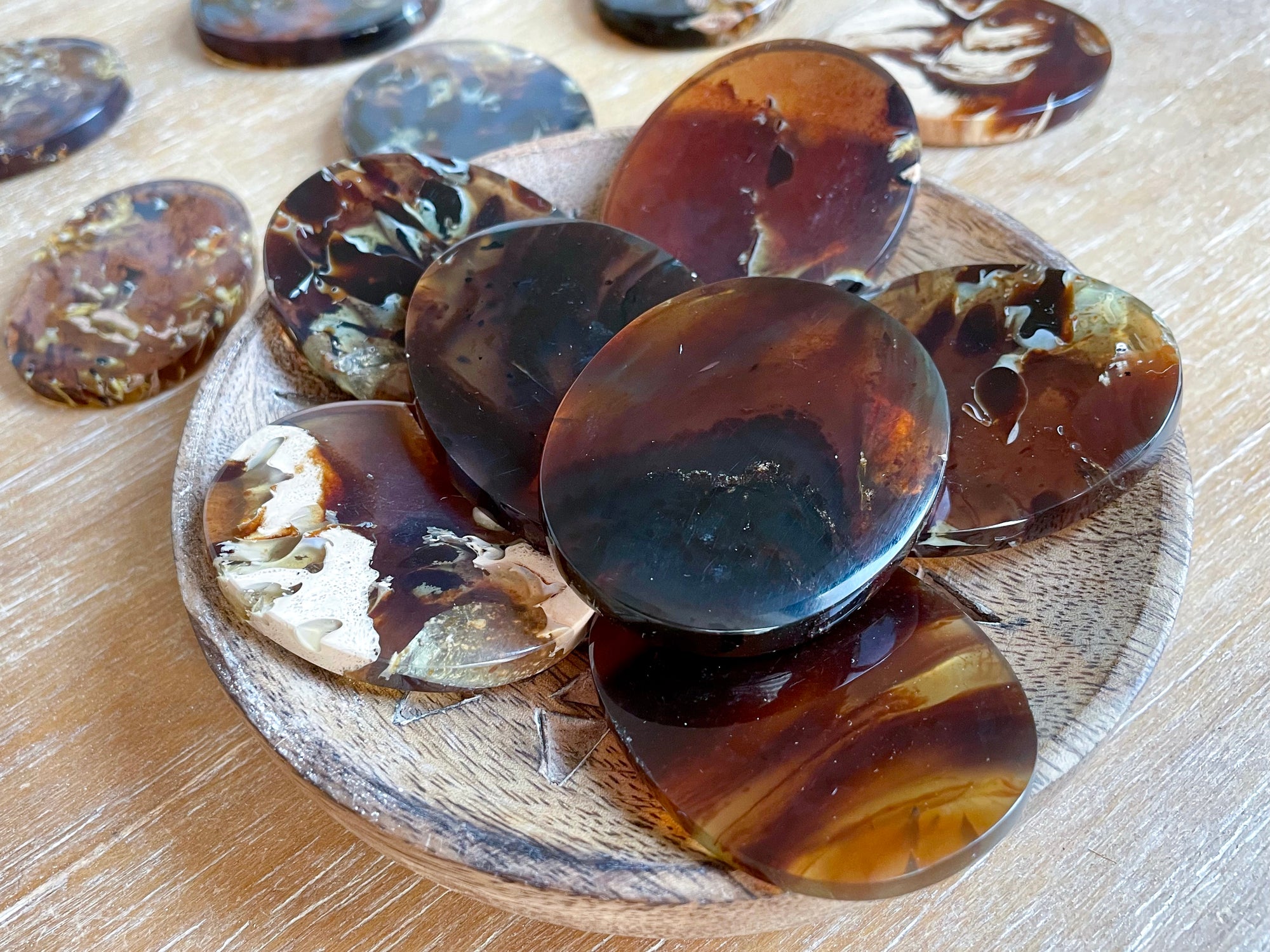 Amber Flat Palm Stone
