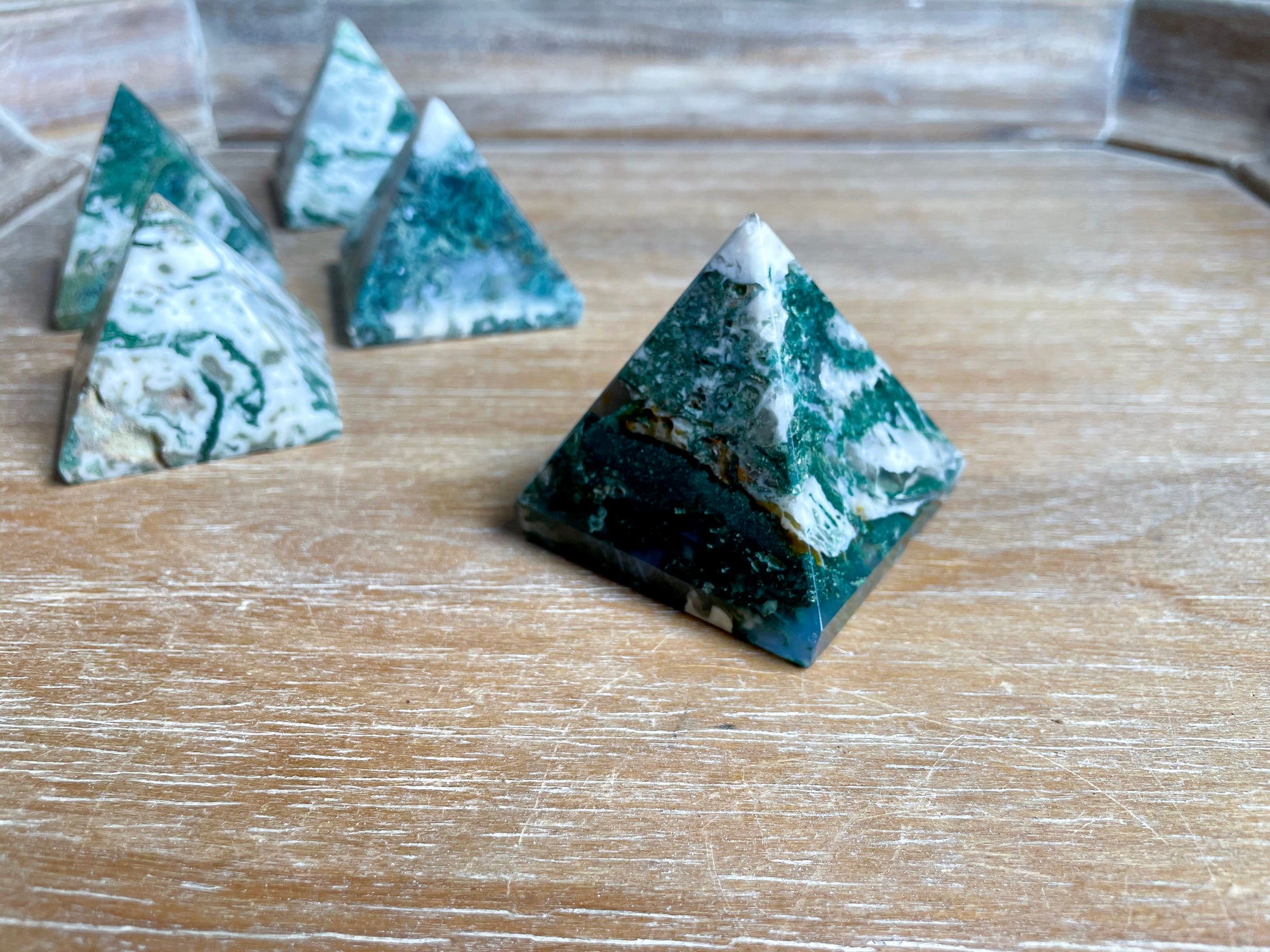 Moss Agate Pyramid