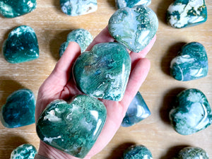 Moss Agate Heart