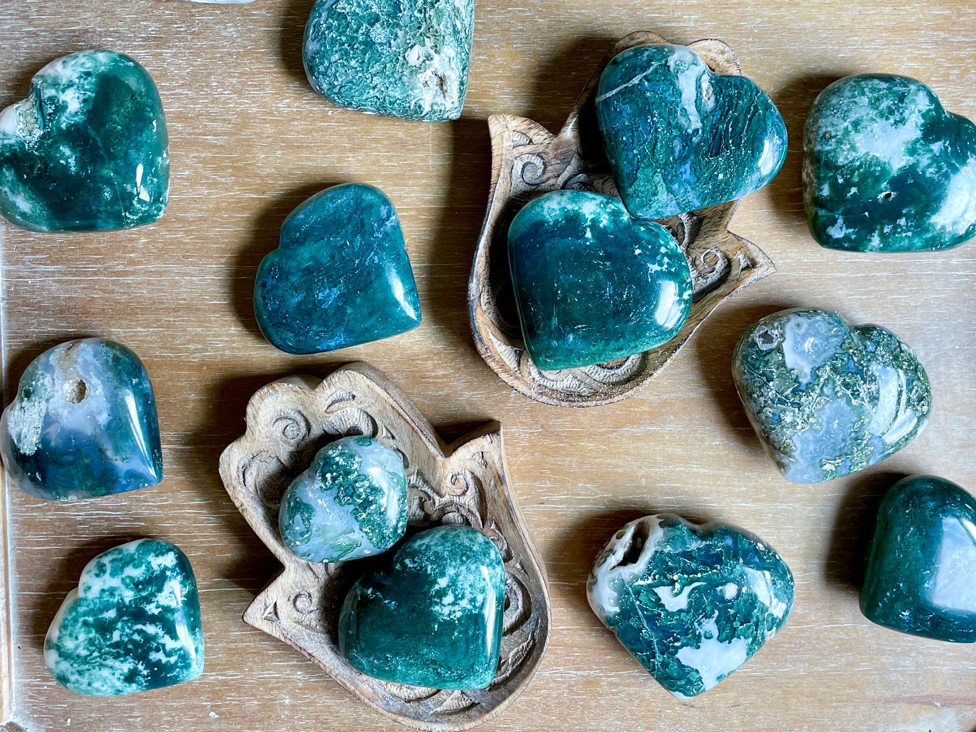 Moss Agate Heart