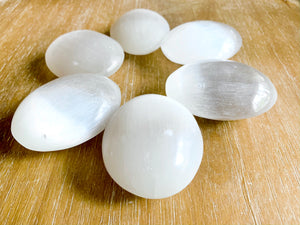 Selenite Palm Stone