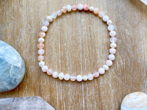 Flower Agate & Mother of Pearl Anklet || Reiki Infused