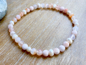 Flower Agate & Mother of Pearl Anklet || Reiki Infused