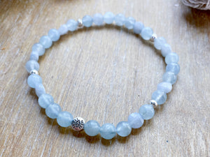 Aquamarine Evil Eye Anklet || Reiki Infused