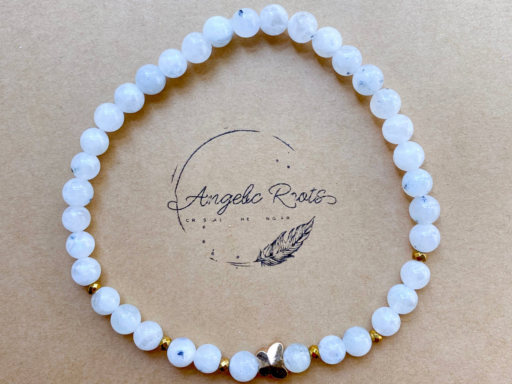 Moonstone & Butterfly Anklet || Reiki Infused