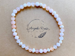 Flower Agate & Mother of Pearl Anklet || Reiki Infused