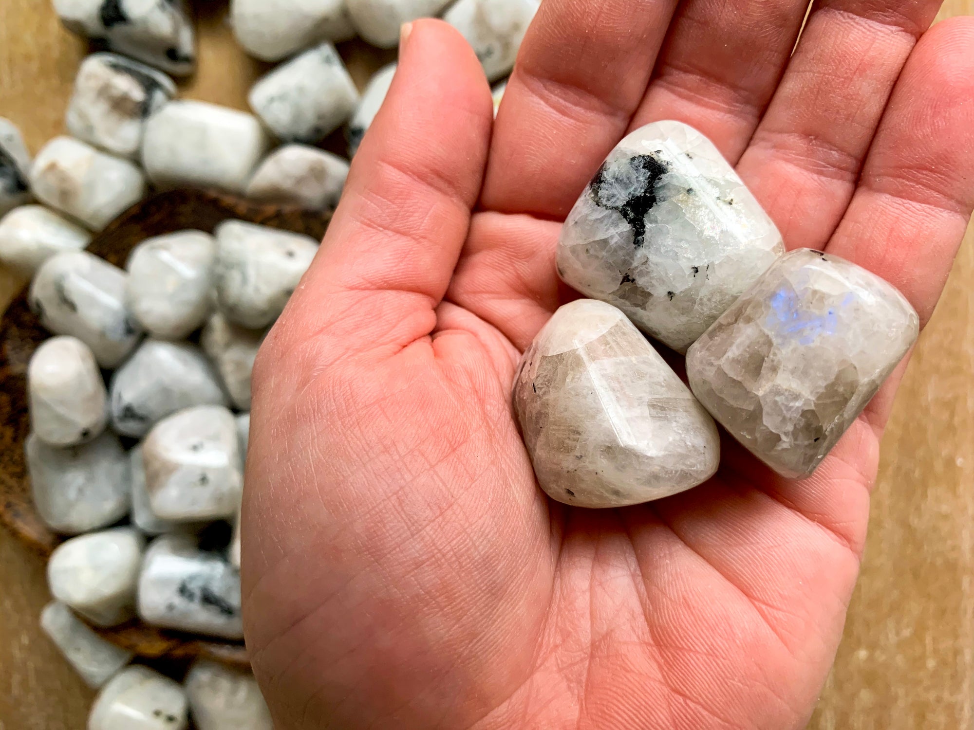 Rainbow Moonstone Tumbled Stone