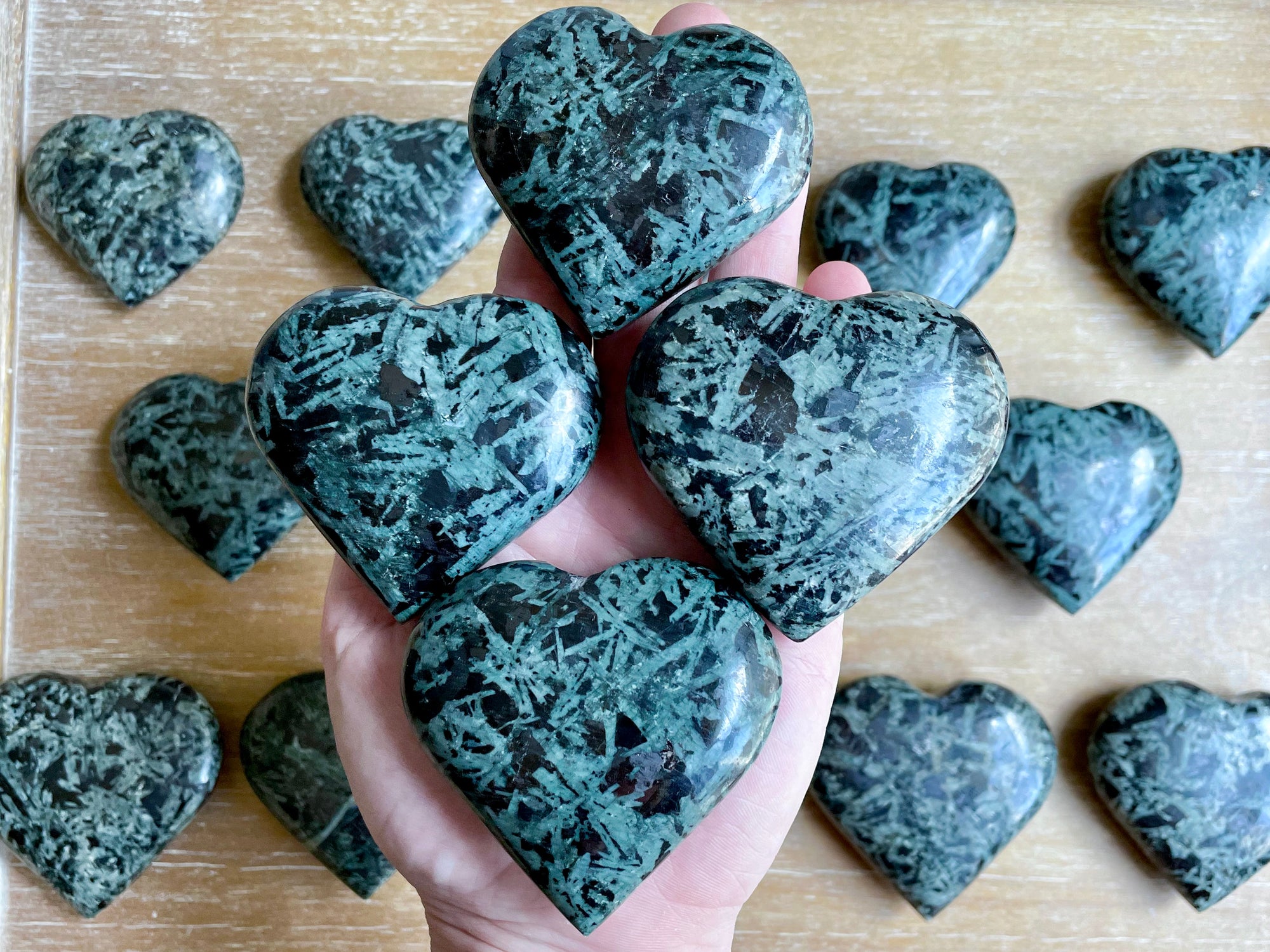 Green Flower Tourmaline Heart