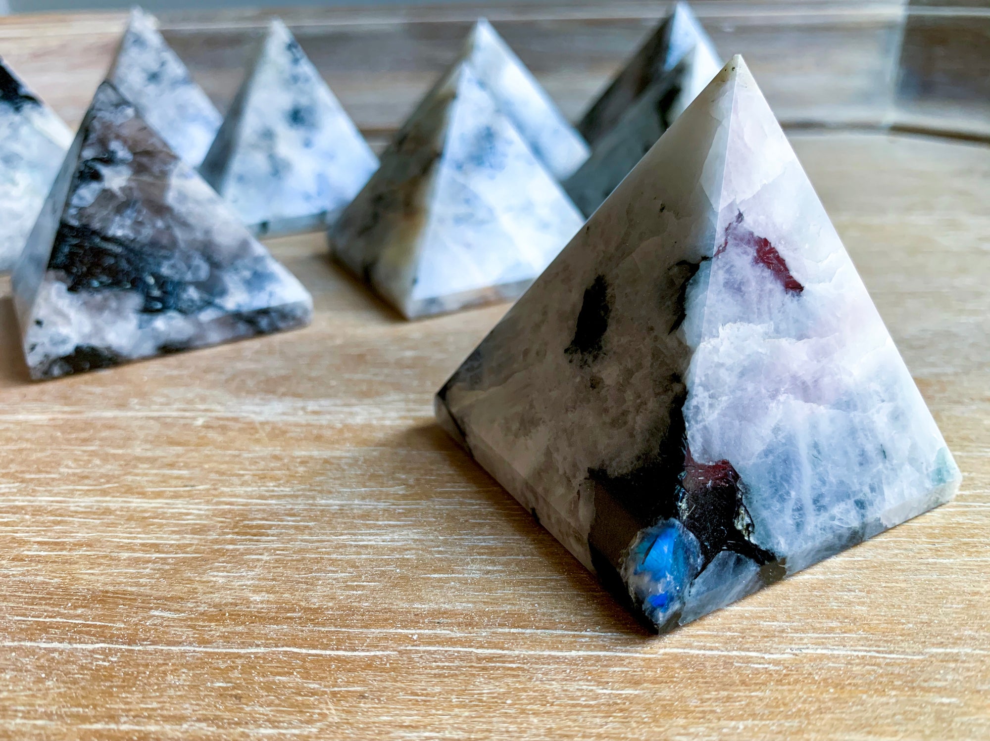 Rainbow Moonstone Pyramid