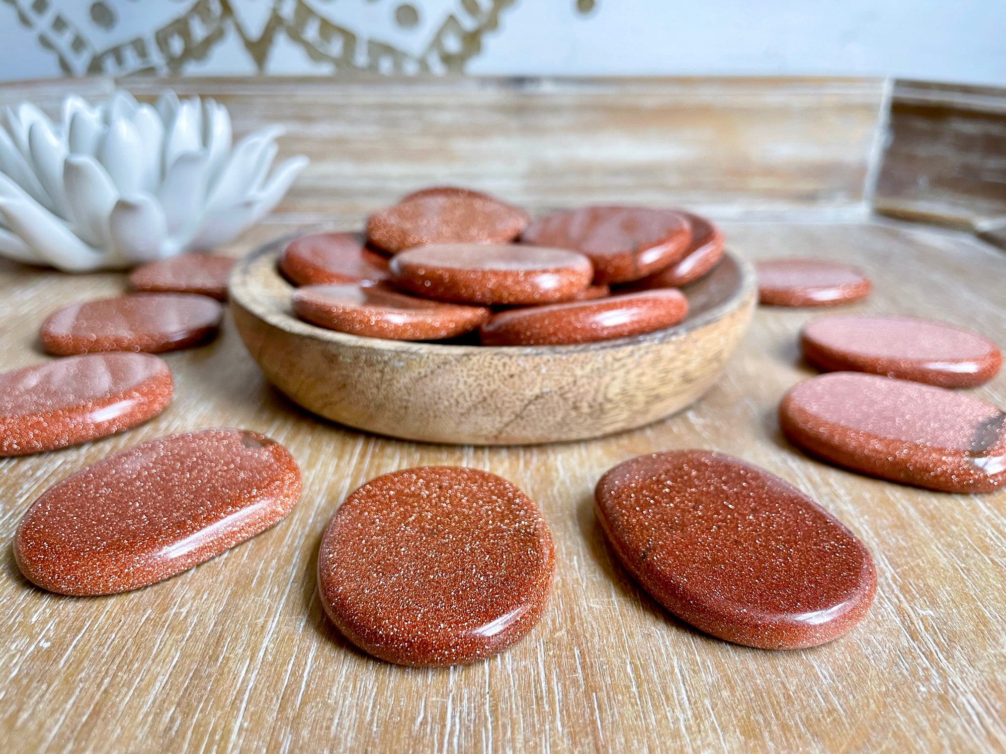 Goldstone Flat Palm Stone