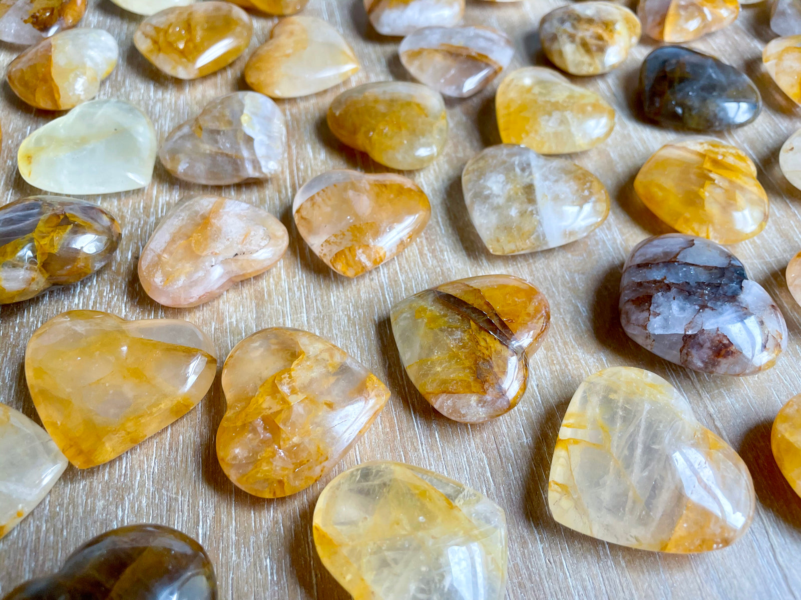 Golden Healer Quartz Heart