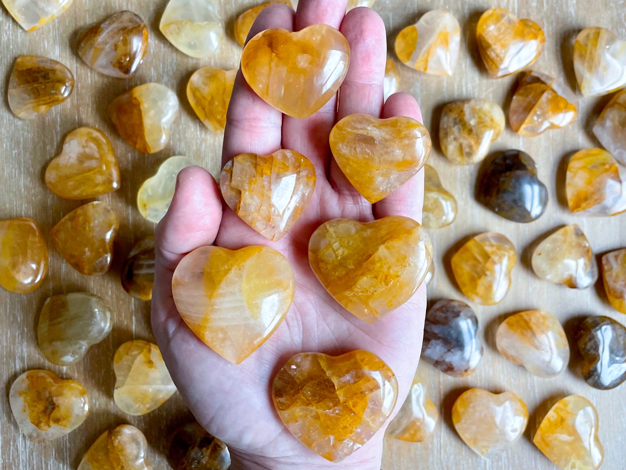 Golden Healer Quartz Heart