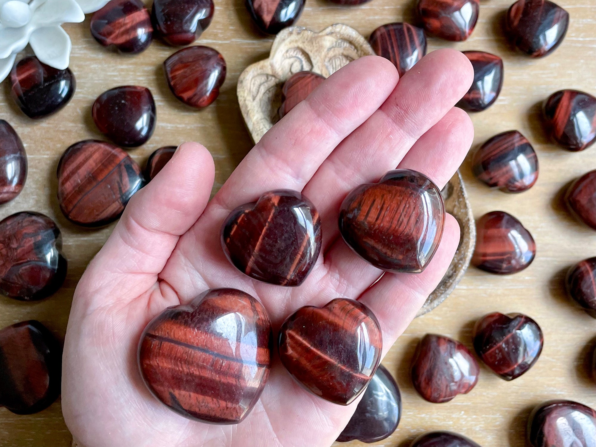 Red Tiger Eye Heart