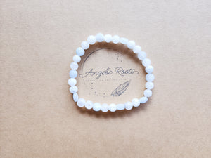 March Bracelet Stack || Aquamarine & Moonstone Beaded Bracelet || Reiki Infused