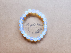 October Bracelet Stack || Opalite, Rainbow Tourmaline & Moonstone Beaded Bracelet || Reiki Infused