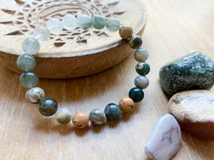 Green Quartz & Ocean Jasper || Boho Style || Reiki Infused