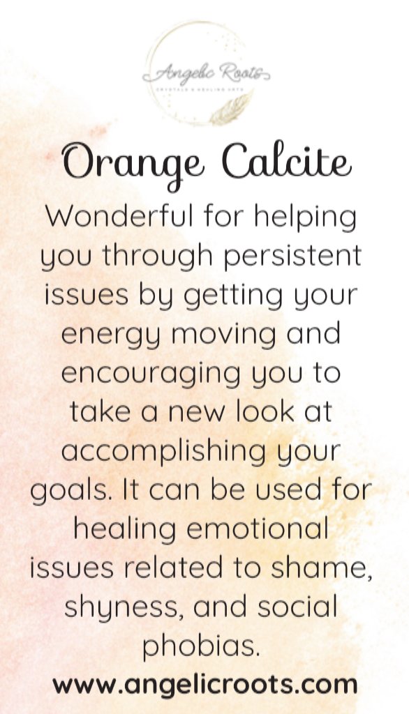 Orange Calcite Crystal Card