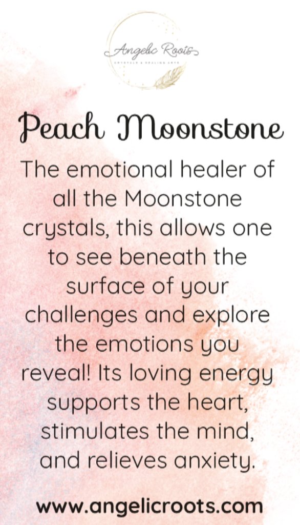 Peach Moonstone Crystal Card