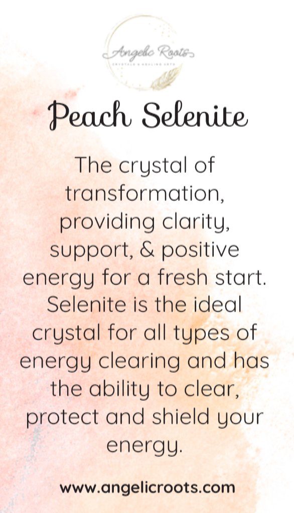 Peach Selenite Crystal Card