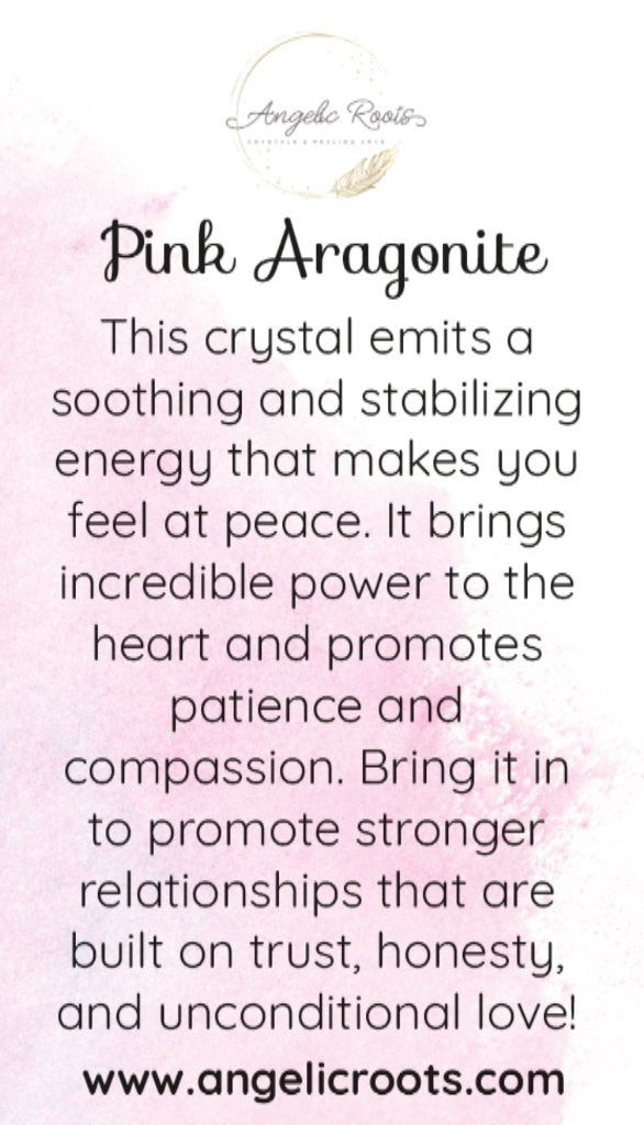 Pink Aragonite Crystal Card