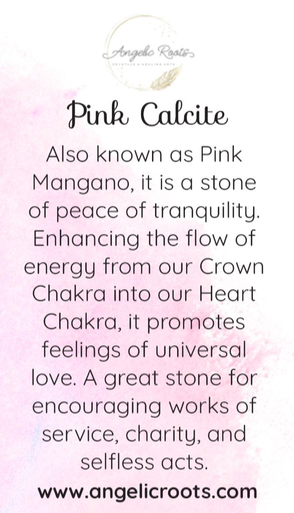 Pink Calcite Crystal Card