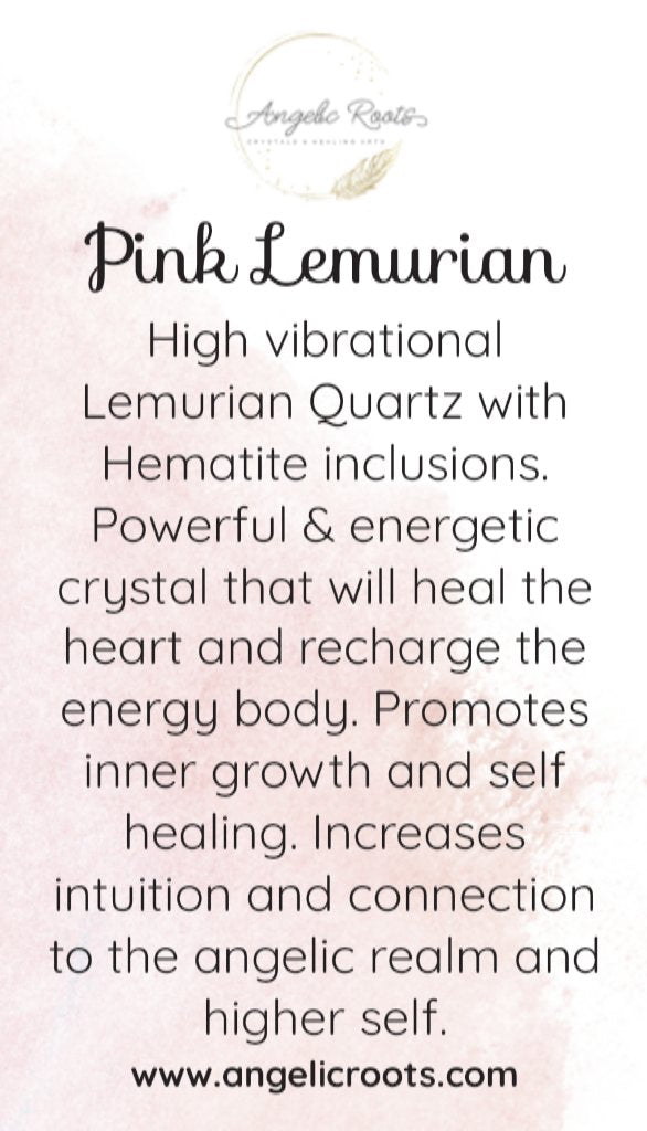 Pink Lemurian Crystal Card