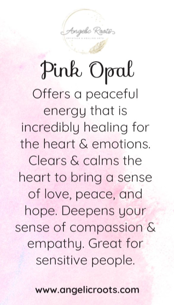 Pink Opal Crystal Card