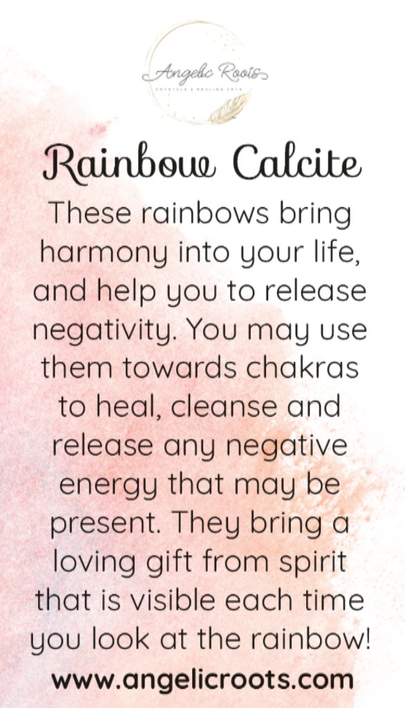 Rainbow Calcite Crystal Card
