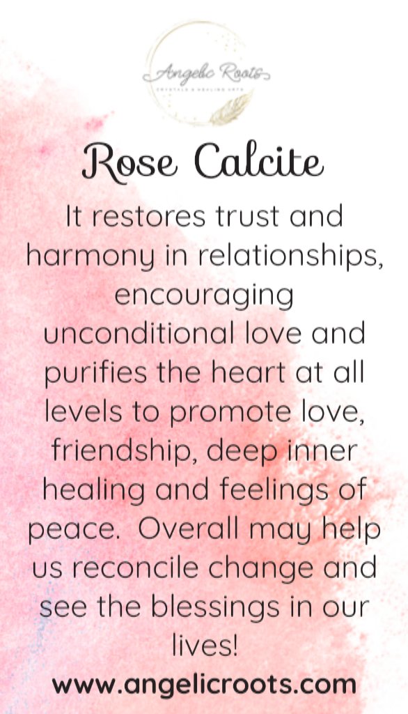 Rose Calcite Crystal Card