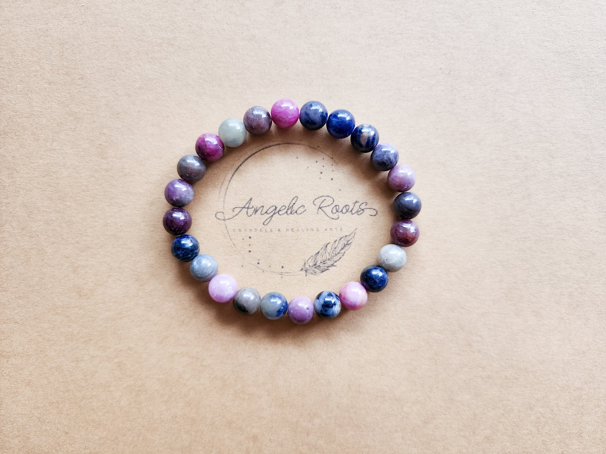 September Bracelet Stack || Sapphire & Moonstone Beaded Bracelet || Reiki Infused