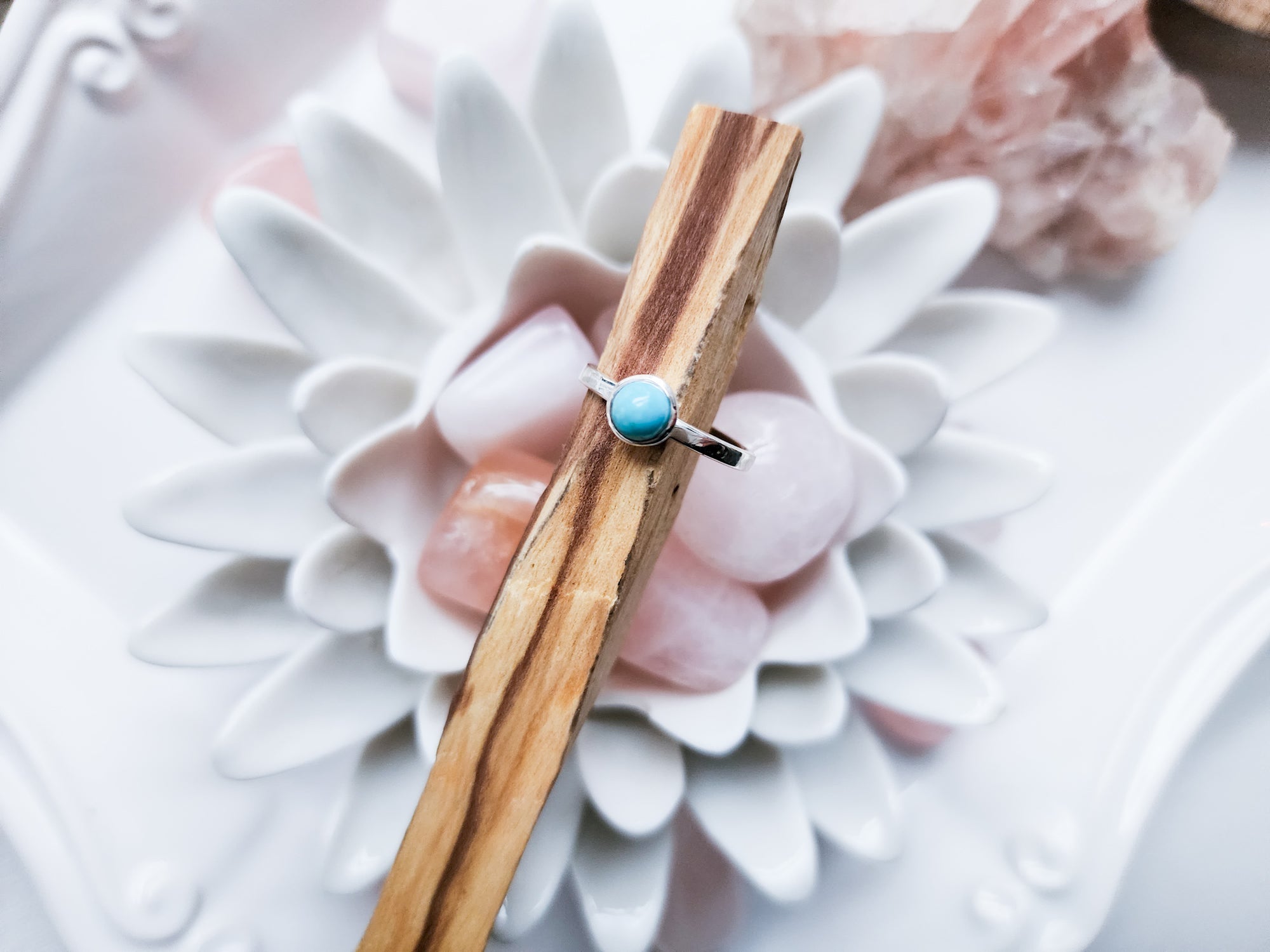 Turquoise Dainty Round Ring